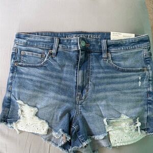 American Eagle Outfitters Distressed Blue Jean Shorts